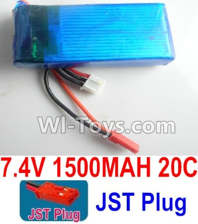7.4V Battery-7.4V 1500MAH 20C Lipo Battery with Red JST Plug,Size:65X29X14mm,Weight:57g,Be suit for RC Quadcopter,Helicopter,Car,Boat,etc.