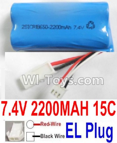 7.4V Battery-7.4V 2100mah 15C Lipo Battery with 2P EL Plug-For FT009 Boat(Red wire-Square Hole,Black Wire-Roud Hole),Size:65X38X18mmmm,Weight:91g,Be suit for RC Quadcopter,Helicopter,Car,Boat,etc.