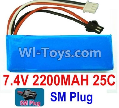 7.4V Battery-7.4v 2200mah 25C Lipo Battery with Black SM Plug-753496,Size:105X35X15mm,Weight:118g,Be suit for Wltoys K949 RC Car,RC Quadcopter,Helicopter,Boat,etc.