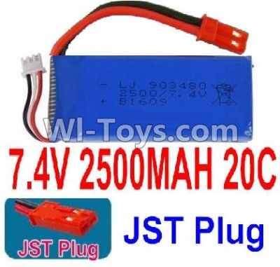 7.4V Battery-7.4v 2500mah 20C Lipo Battery with Red JST Plug-903480,Size:83X34X18mm,Weight:96g,Be suit for RC Quadcopter,Helicopter,Car,Boat,etc.