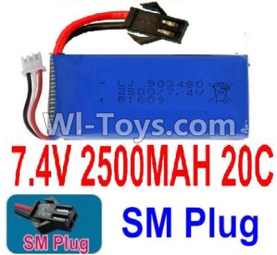 7.4V Battery-7.4v 2500mah 20C Lipo Battery with Black 2P SM Plug-903480,Size:83X34X18mm,Weight:96g,Be suit for RC Quadcopter,Helicopter,Car,Boat,etc.