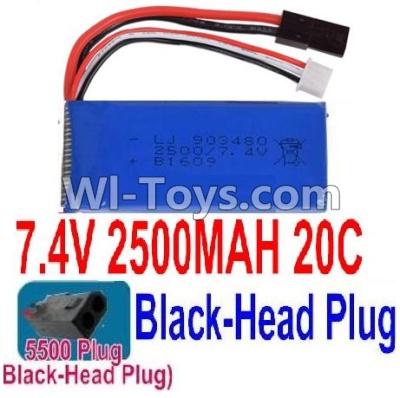 7.4V Battery-7.4v 2500mah 25C Lipo Battery with 5500 Black Head Plug-903480,Size:83X34X18mm,Weight:96g,Be suit for RC Quadcopter,Helicopter,Car,Boat,etc.