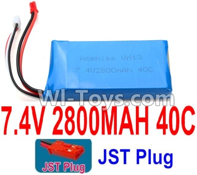 7.4V Battery-7.4v 2800mah 40C Lipo Battery with Red JST Plug,Size:90X44X13mm,Weight:99g,Be suit for Wltoys v262 v323 v666,U829X,Xinxun X30 RC Quadcopter,Helicopter,Car,Boat,etc.