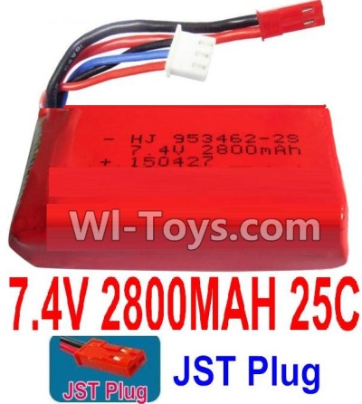 7.4V Battery-7.4V 2800mah 25C Lipo Battery with Red JST Plug-953462,Size:80X34X19MM,Weight:93g,Be suit for Wltoys V323 RC Quadcopter,Helicopter,Car,Boat,etc.