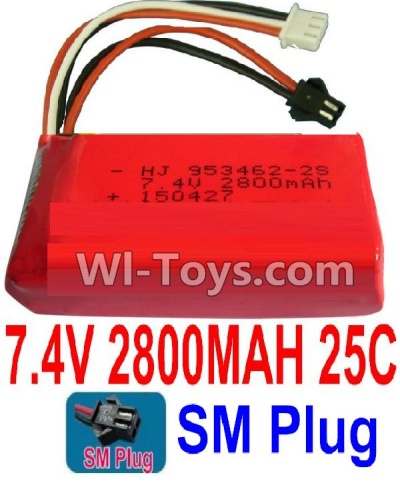 7.4V Battery-7.4V 2800mah 25C Lipo Battery with 2P SM Plug-953462,Size:80X34X19mm,Weight:93g,Be suit for RC Quadcopter,Helicopter,Car,Boat,etc.