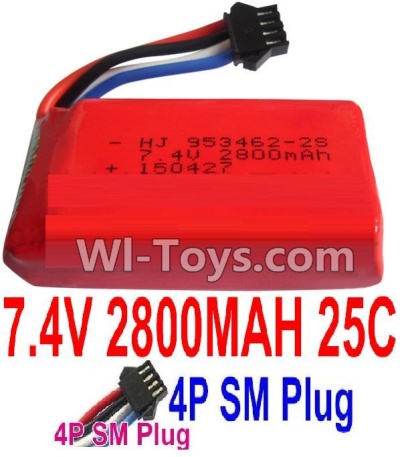 7.4V Battery-7.4V 2800mah 25C Lipo Battery with 4P SM Plug-953462,Size:80X34X19mm,Weight:93g,Be suit for RC Quadcopter,Helicopter,Car,Boat,etc.