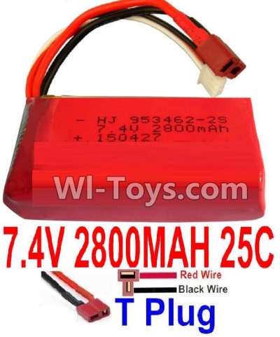 7.4V Battery-7.4V 2800mah 25C Lipo Battery with T Plug-953462(Horizontal shaft-Red Wire,Verticall shaft-Black wire),Size:80X34X19mm,Weight:93g,Be suit for RC Quadcopter,Helicopter,Car,Boat,etc.