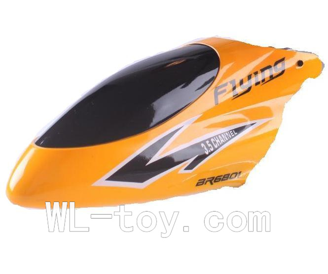 BoRong 6801 RC Helicopter parts, BR6801-parts-01 Head cover,Shell cover(Yellow)