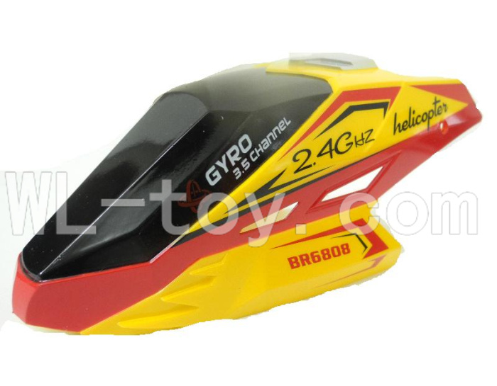 Borong BR 6808 RC Helicopter model BR6808-parts-01 Head cover-(Yellow&Red)