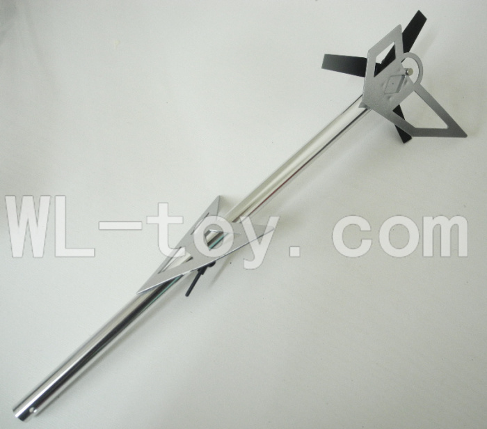 Borong BR 6808 RC Helicopter model BR6808-parts-30 Tail unit-(Long tail pipe with horizontal and verticall wing,fixtures & Tail cover and tail blade)