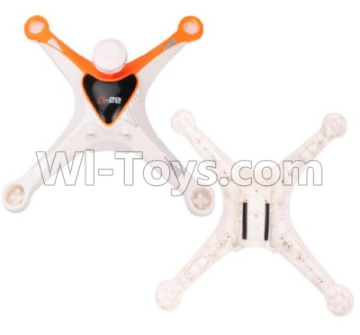 Cheerson CX-22 Parts-01-01 Upper and bottom shell cover-(White & Orange),Cheerson CX-22 RC Drone Quadcopter Spare parts,5.8G real-time image transmission aerial aircraft accessories