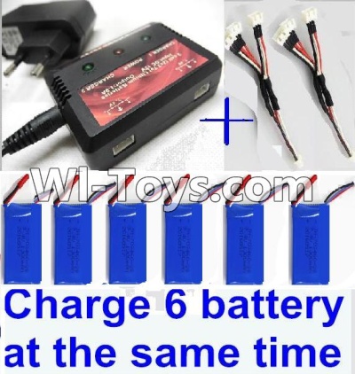 Cheerson CX-35 Parts-36 Upgrade charger and balance chager & 2pcs 1-To-3 convert wire & 6pcs battery-Total can charge 6x battery and the same time For Cheerson CX-35 RC Drone Quadcopter Spare parts,5.8G real-time image transmission aerial aircraft accesso