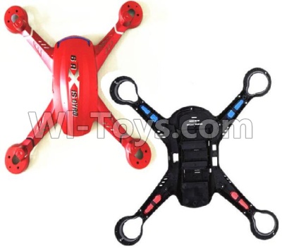 Holy Stone F181 Parts-36 Upper Shell cover-Red & Bottom cover shell,Lower cover shell-Black,Holy Stone F181 RC Quadcopter Drone Spare Parts Replacement Accessories