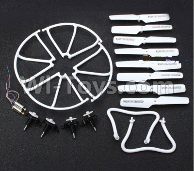 DFD-F183-Parts-35 Crash set 2-(Propelers-8pcs & Landing skid-2pcs & Outer protect frame-4pcs & Motor-2pcs & Main gear with hollow pipe-4pcs & Motor seat-4pcs))-White For DFD F183 F183C Quadcopter parts,rc Drone parts