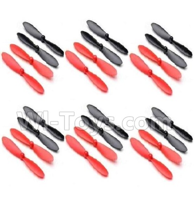 Holy Stone F180 F180C F180W Parts-09 Propellers,Main rotor blades(24pcs-12x Black & 12X Red),Holy Stone F180 F180C F180W RC Quadcopter parts,F180 RC Drone Spare parts Accessories