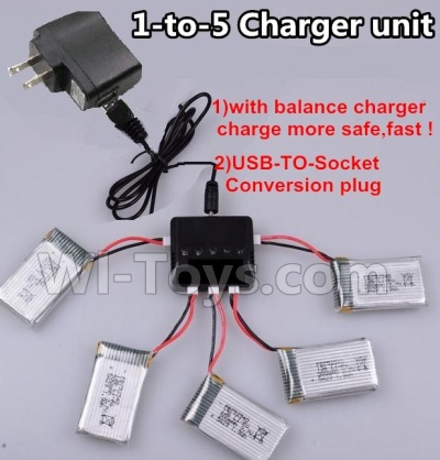Holy Stone F180 F180C F180W Parts-23 Upgrade 1-to-5 charger and balance charger & USB-TO-socket Conversion plug(Not include the 5 battery),Holy Stone F180 F180C F180W RC Quadcopter parts,F180 RC Drone Spare parts Accessories