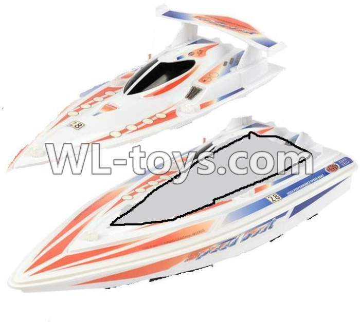 Double Horse DH 7001 RC boat parts,Shuang Ma 7001 parts-01 Upper shell cover,canopy & Bottom boat body