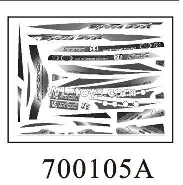Double Horse DH 7001 RC boat parts ,Shuang Ma 7001 parts-04 Stickers A for the boat shell cover
