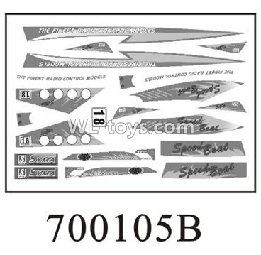 Double Horse DH 7001 RC boat parts ,Shuang Ma 7001 parts-05 Stickers B for the boat shell cover