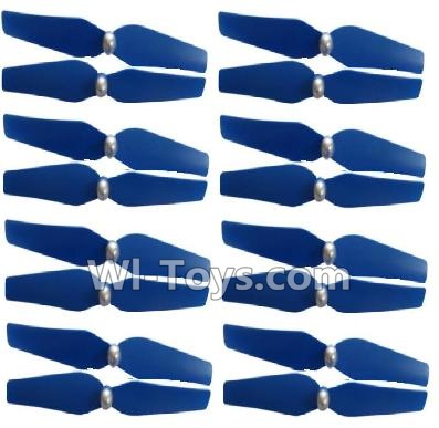 HuaJun HJ823 Parts-06 Propellers,Main rotor blades(16pcs)-Blue,HuaJun Toys HJ823 RC Quadcopter Drone Spare Parts,HJ Toys HJ823 Accessoriess Replacement