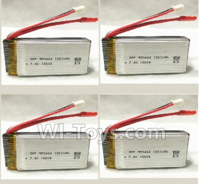 HuaJun W606-3 Parts-25 Official 7.4V 1800MAH Battery(4pcs),HuaJun Toys W606-3 RC Quadcopter Drone Spare Parts,HJ Toys W606-3 Accessoriess Replacement