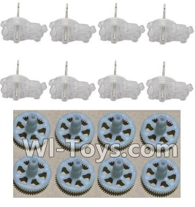 HuaJun Toys W606-5 Parts-12 Main motor seat and Main shaft(8pcs) & Main gear(8pcs),HuaJun Toys W606-5 RC Quadcopter Drone Spare Parts,HJ Toys W606-5 Accessoriess Replacement