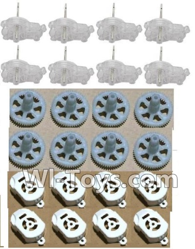HuaJun Toys W606-5 Parts-13 Main motor seat and Main shaft(8pcs) & Main gear(8pcs) & Upper motor cover(8pcs),HuaJun Toys W606-5 RC Quadcopter Drone Spare Parts,HJ Toys W606-5 Accessoriess Replacement