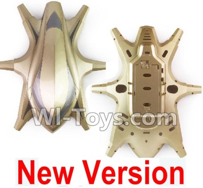 HuaJun Toys W609-7 W609-8 Parts-01-02 Upper and Bottom shell cover-Golden,HuaJun Toys W609-7 W609-8 RC Hexadcopter Drone Spare Parts,HJ Toys W609-7 W609-8 Accessoriess Replacement