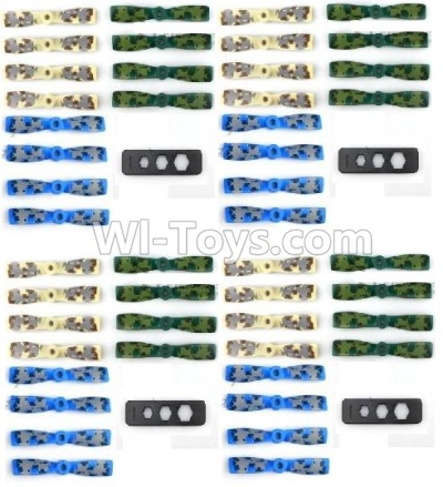 JJPRO P175 Spare Parts-09-02 Propellers,Main rotor blades(3 color,each 16pcs,Total 48pcs) & Split paddle device(4pcs),JJRC JJPRO P175 RC Quadcopter Drone Spare Parts Replacement Accessories