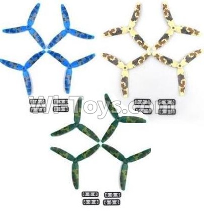 JJPRO P200 Spare Parts-18-01 Upgrade 3-Blade Propellers,Main rotor blades(3 color,each 4pcs,Total 12pcs) & Split paddle device(1pcs),JJRC JJPRO P200 RC Quadcopter Drone Spare Parts Replacement Accessories