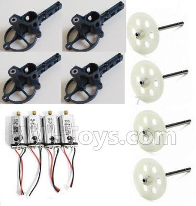 JJRC H16C Parts-10 Main gear(4pcs) & Main motor(4pcs-2cw+2ccw) & Motor seat(4pcs) For JJRC H16 H16 RC Quadcopter,Drone Spare parts