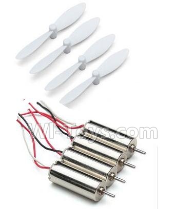 JJRC H8 Mini parts-24 Propellers(4pcs) & Rotating Motor with red and blue wire(2pcs) & Reversing-rotating Motor with black and white wire(2pcs) For JJRC H8 MINI Drone,H8 Quadcopter