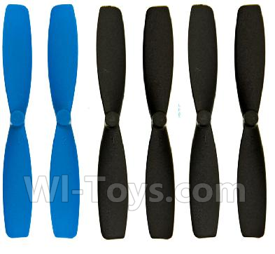 JJRC H21 Parts-07 Main rotor blades,Propellers(6pcs-4pcs Black,2pcs Blue) For JJRC H21 H21 Quadcotper parts,H21 Drone Spare parts,2.4V UFO