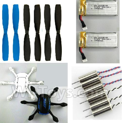 JJRC H21 Parts-29 Propellers(6pcs) & Main Motor(6pcs) & Upper and bottom shell cover & 400mah battery(2pcs) For JJRC H21 H21 Quadcotper parts,H21 Drone Spare parts,2.4V UFO