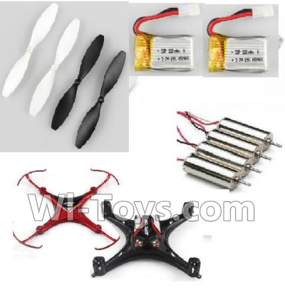 JJRC H22 Parts-21 Propellers(4pcs) & Motor(4pcs) & Upper and bottom shell cover & 220mah battery(2pcs) For JJRC H22 H22C Quadcopter Spare parts,RC drone Parts,2.4G UFO Parts