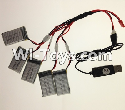 JJRC H29 H29C H29W H29G Parts-20 USB Charger wire & Upgrade 1-to-5 Conversion wire((Not include the 5 battery) For JJRC H29 H29C H29W Quadcopter Spare parts,RC drone Parts,2.4G UFO Parts