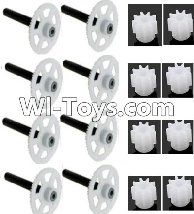 JJRC H29 H29C H29W H29G Parts-46 Main gear with hollow pipe(8pcs) & Small motor gear(8pcs) For JJRC H29 H29C H29W Quadcopter Spare parts,RC drone Parts,2.4G UFO Parts