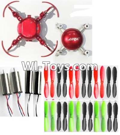JJRC H30 H30C H30W Parts-08 Upper and bottom shell body cover-Red & Main motor(4pcs) & Propellers(24pcs) For JJRC H30 H30C H30W Quadcopter Spare parts,H30 H30C H30W RC drone Parts,2.4G UFO Spare Parts