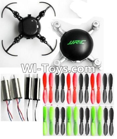 JJRC H30 H30C H30W Parts-09 Upper and bottom shell body cover-Black & Main motor(4pcs) & Propellers(24pcs) For JJRC H30 H30C H30W Quadcopter Spare parts,H30 H30C H30W RC drone Parts,2.4G UFO Spare Parts