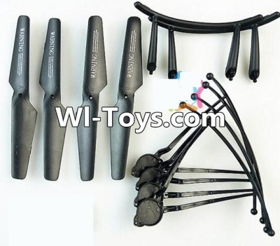 JJRC H31 H31C H31W Spare Parts-44 Propellers(4pcs) & Landing skid(2pcs) & Outer protect frame(4pcs),JJRC H31 H31C H31W RC Quadcopter Drone Spare Parts Replacement Accessories