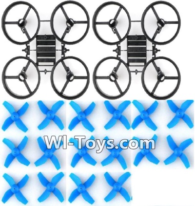 JJRC H36 Spare Parts-10 Outer protect frame(2pcs) & Propellers(16pcs),JJRC H36 RC Quadcopter Drone Spare Parts Replacement Accessories