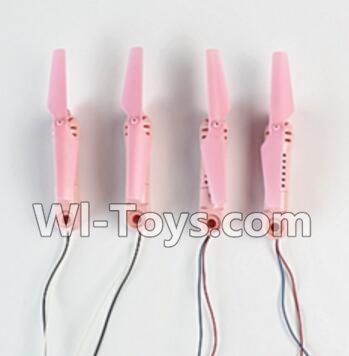 JJRC H37 Spare Parts-06 Whole motor arm unit(4 Set-2X CW and 2X CCW)-Pink,JJRC H37 RC Quadcopter Drone Spare Parts Replacement Accessories,H37 ELFIE Pocket Selfie Drone Parts