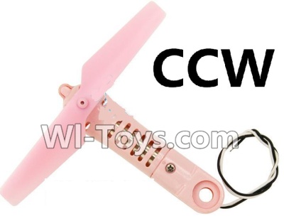JJRC H37 Spare Parts-10 Reversing-rotating motor Arm unit(1 Set-CCW)-Include the Motor,Propellers,Main gear,and Arm-Pink,JJRC H37 RC Quadcopter Drone Spare Parts Replacement Accessories,H37 ELFIE Pocket Selfie Drone Parts