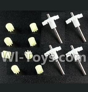 JJRC H37 Spare Parts-14-01 Small motor gear(4pcs) & Main gear with shaft(4pcs),JJRC H37 RC Quadcopter Drone Spare Parts Replacement Accessories,H37 ELFIE Pocket Selfie Drone Parts