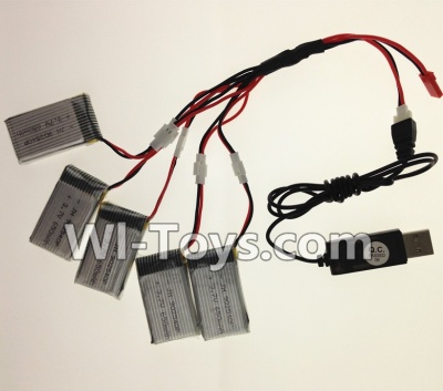 JJRC H37 Spare Parts-18-04 USB Charger wire & Upgrade 1-to-5 Conversion wire((Not include the 5 battery),JJRC H37 RC Quadcopter Drone Spare Parts Replacement Accessories,H37 ELFIE Pocket Selfie Drone Parts