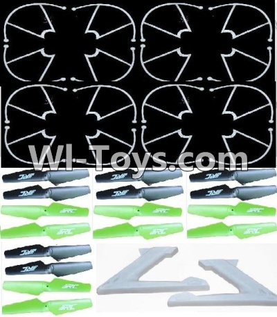 JJRC H9D H9W Parts-16 Official outer protect frame(4pcs)-White & Propellers(16pcs) & Landing skid(2pcs) For JJRC H9 H9D H9W Quadcopter Spare parts,RC drone Parts,2.4G UFO Parts