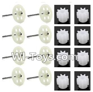 JJRC H9D H9W Parts-27 Main gear with hollow pipe(8pcs) & Small motor gear(8pcs) For JJRC H9 H9D H9W Quadcopter Spare parts,RC drone Parts,2.4G UFO Parts