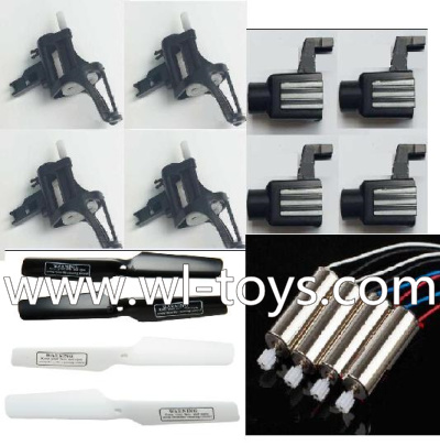 Lishitoys L6036 RC Quadcopter Parts-15 Motor seat unit(4PCS) & Motor cover(4pcs) & Main blades(4pcs) & Main motor(4pcs)