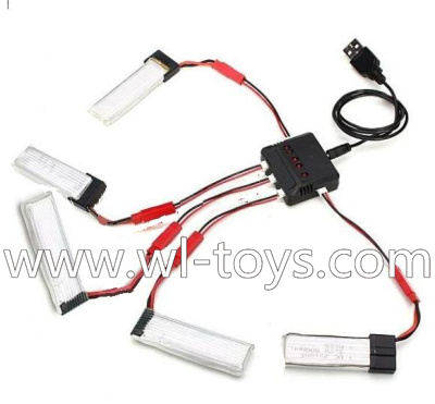 Lishitoys L6036 RC Quadcopter Parts-31 Upgrade 1-to-5 balance charger and USB Charger & White-to-JST conersion Charging cable(5pcs)(Not include the 5x battery)
