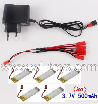 Lishitoys L6036 RC Quadcopter Parts-37 Charger & 5pcs 1-to-5 jst conversion wire & 5pcs 500mah battery